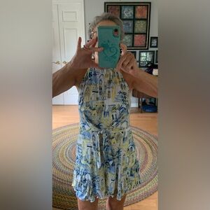 Halter romper. Lightweight. Blue, white, & yellow. Size small.